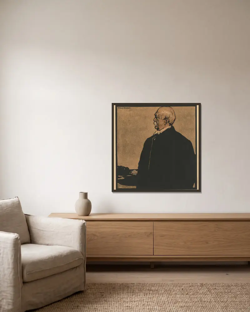 Fürst Bismarck von William Nicholson gerahmt an einer Wand
