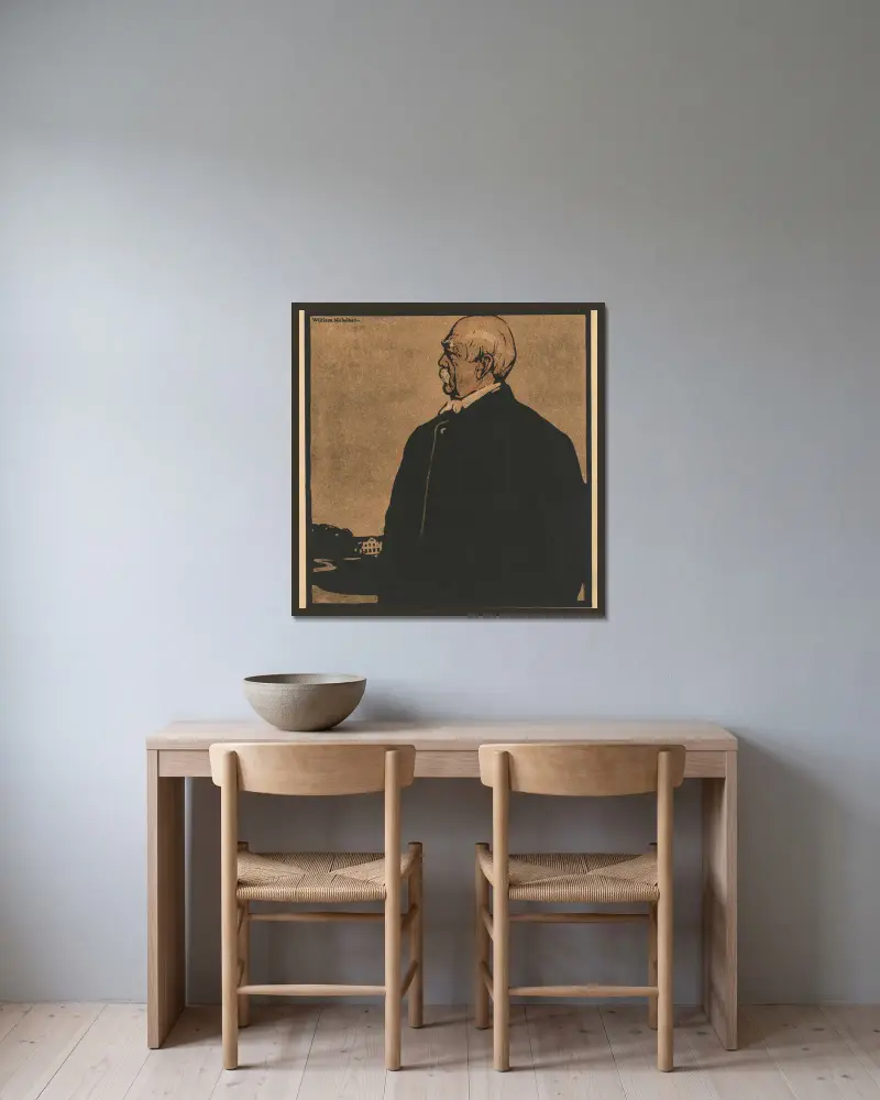 Fürst Bismarck von William Nicholson gerahmt an einer Wand