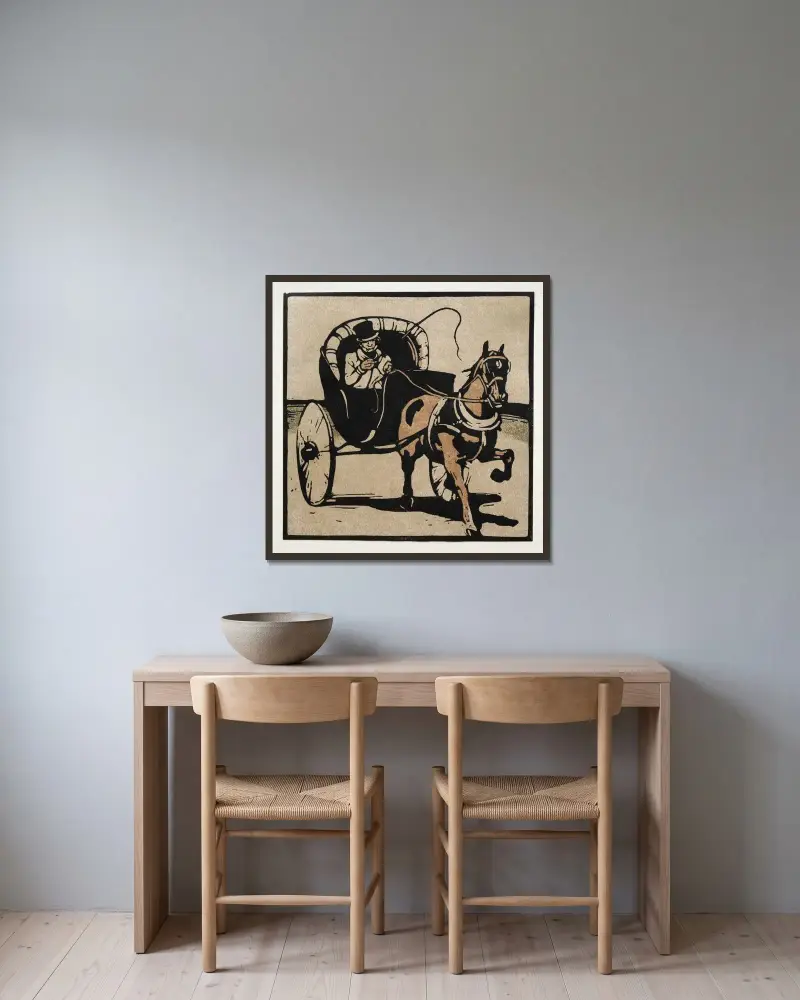 Kupén av William Nicholson inramad på en vägg