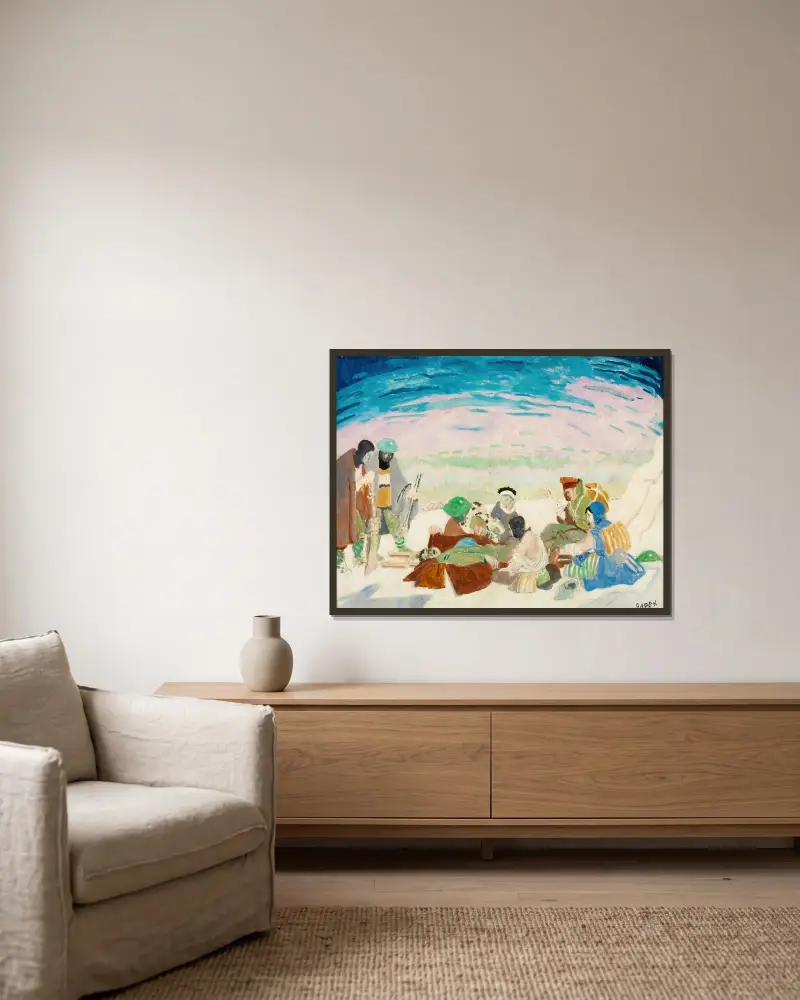 Tod im Schnee von William Orpen gerahmt an einer Wand