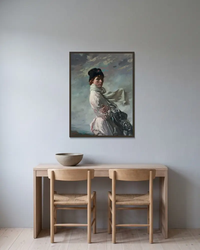 ‘In Dublin Bay’; Portrait of the Artist’s Wife av William Orpen inramad på en vägg