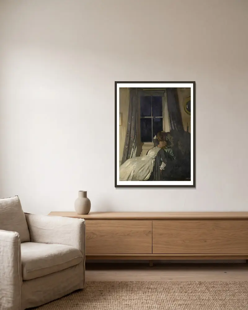 Nacht (Nr. 2) – Nr. 1 von William Orpen gerahmt an einer Wand