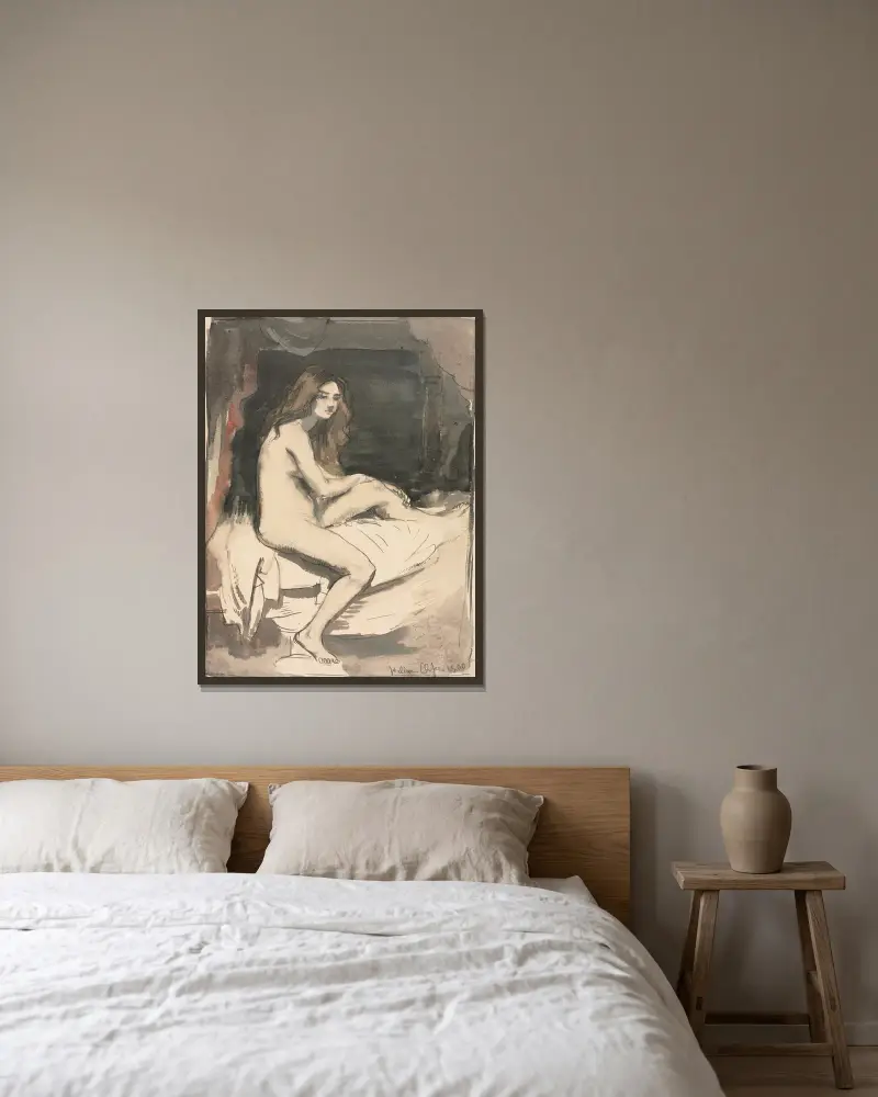 Aktstudie, William Orpen v rámu na stěně