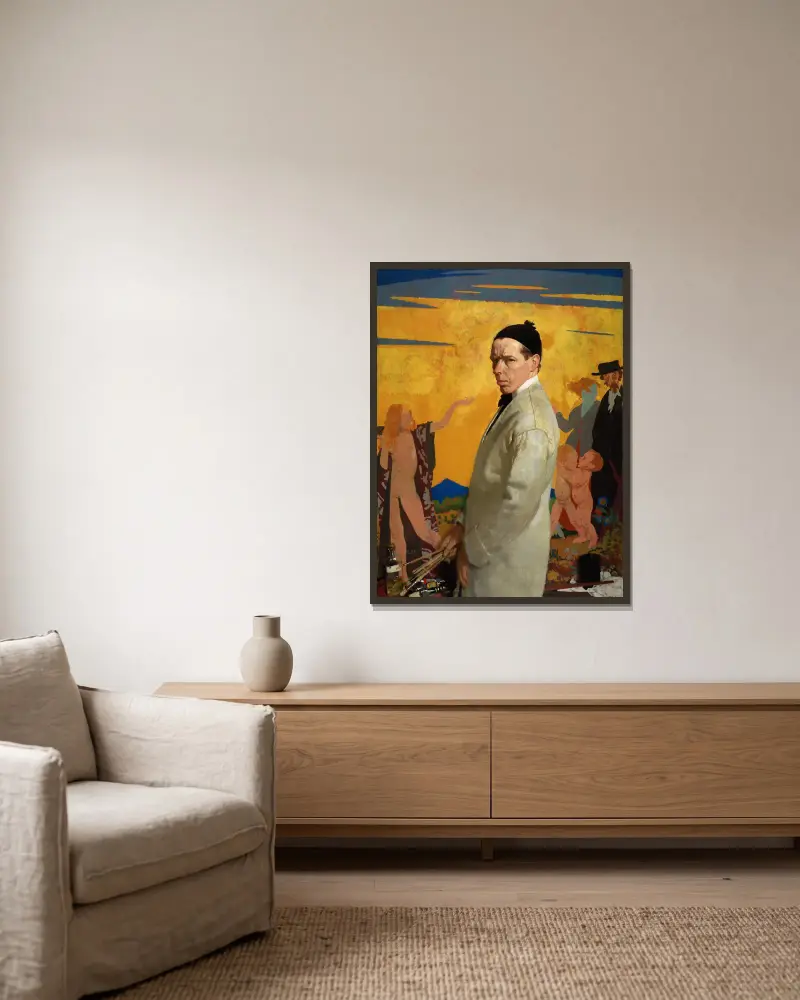 Autoportret, William Orpen w ramie na ścianie