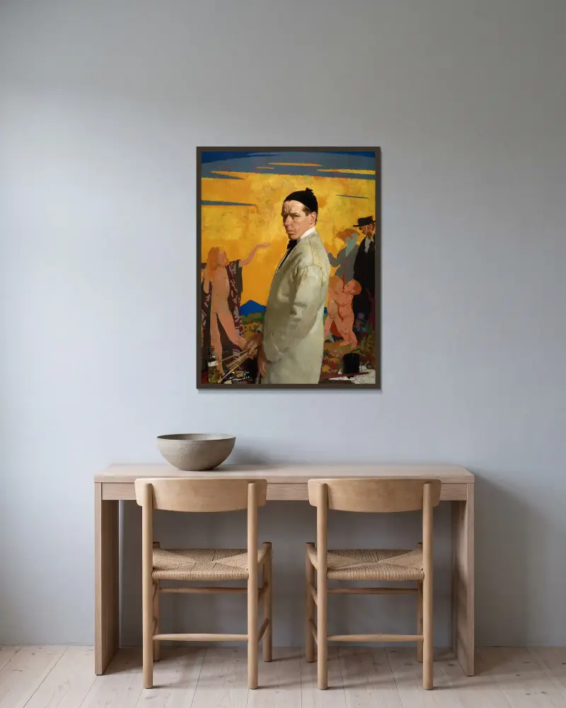 Autoportret, William Orpen w ramie na ścianie