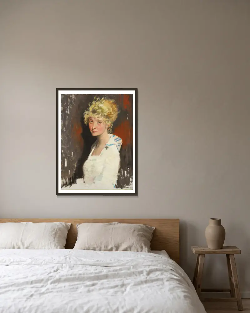 The Artist’s Model, Yvonne av William Orpen inramad på en vägg