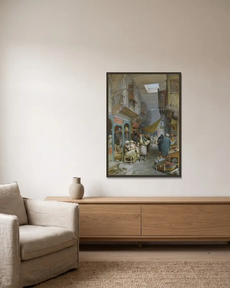 Basar, Suez von William Simpson gerahmt an einer Wand