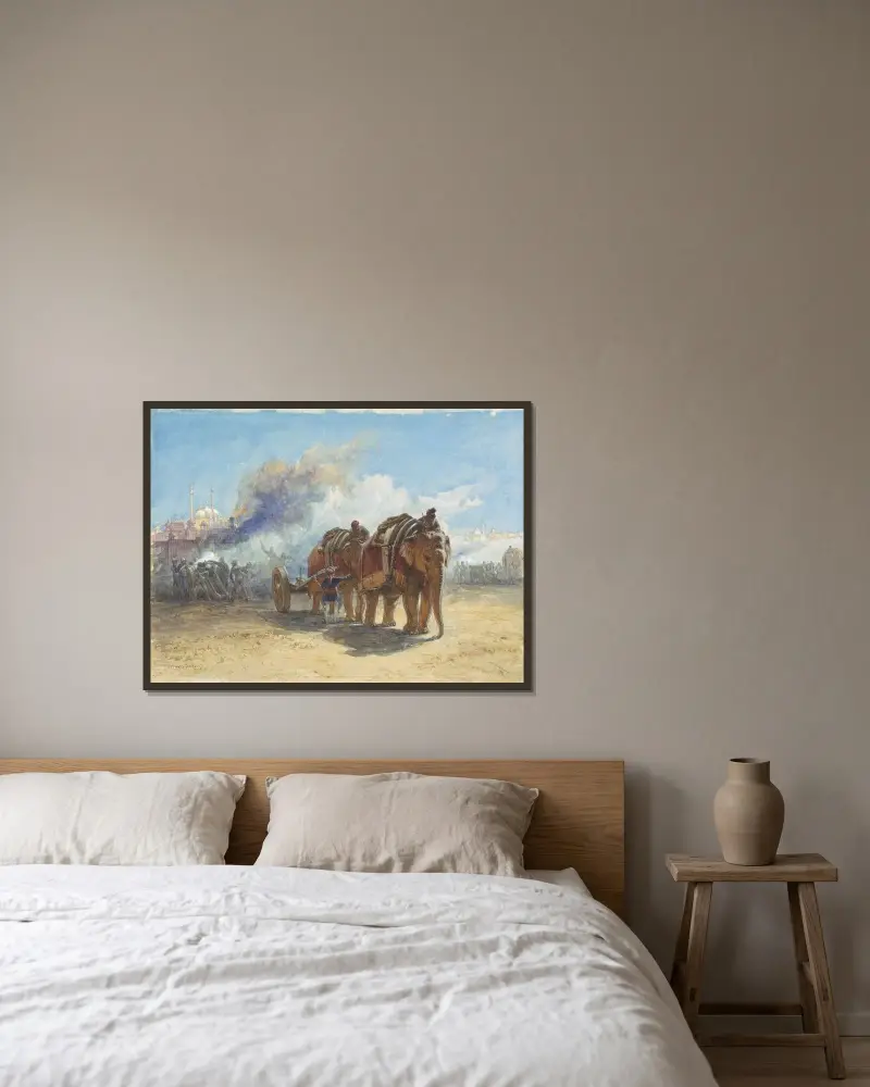 Elephant Battery av William Simpson inramad på en vägg