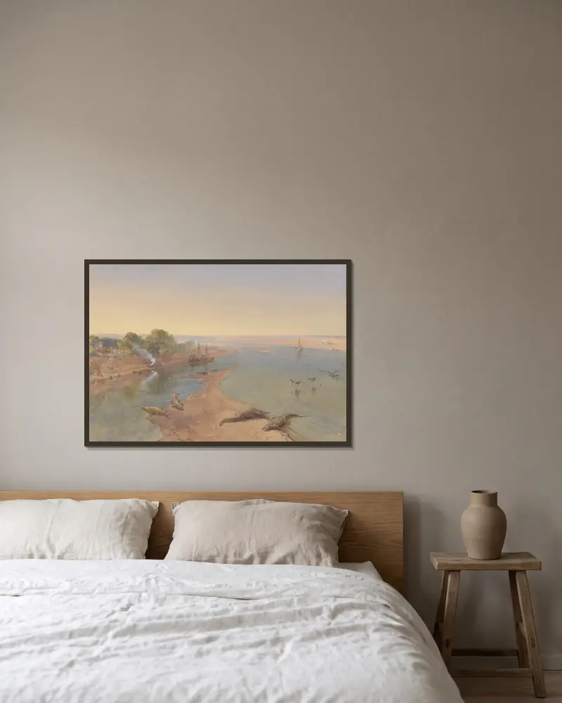 Der Ganges von William Simpson gerahmt an einer Wand