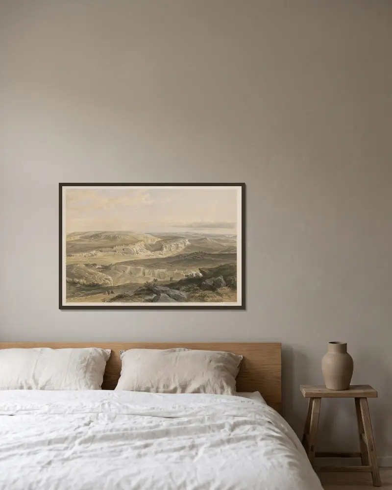 Die Ruinen von Inkerman und die Höhlenstadt von William Simpson gerahmt an einer Wand