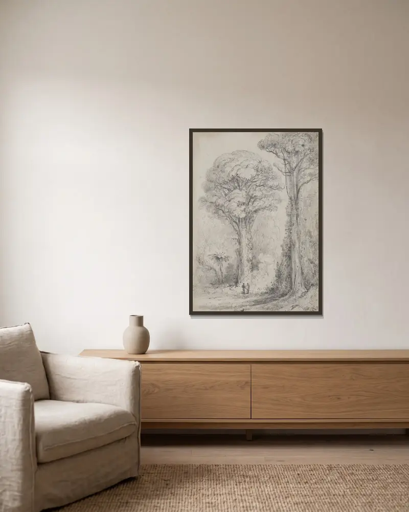 Weiße Kiefer, Stokes Valley von William Swainson gerahmt an einer Wand