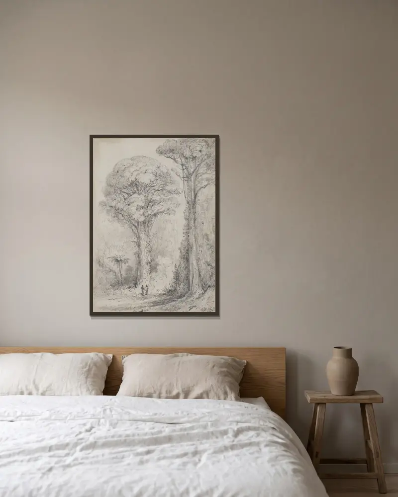 Weiße Kiefer, Stokes Valley von William Swainson gerahmt an einer Wand