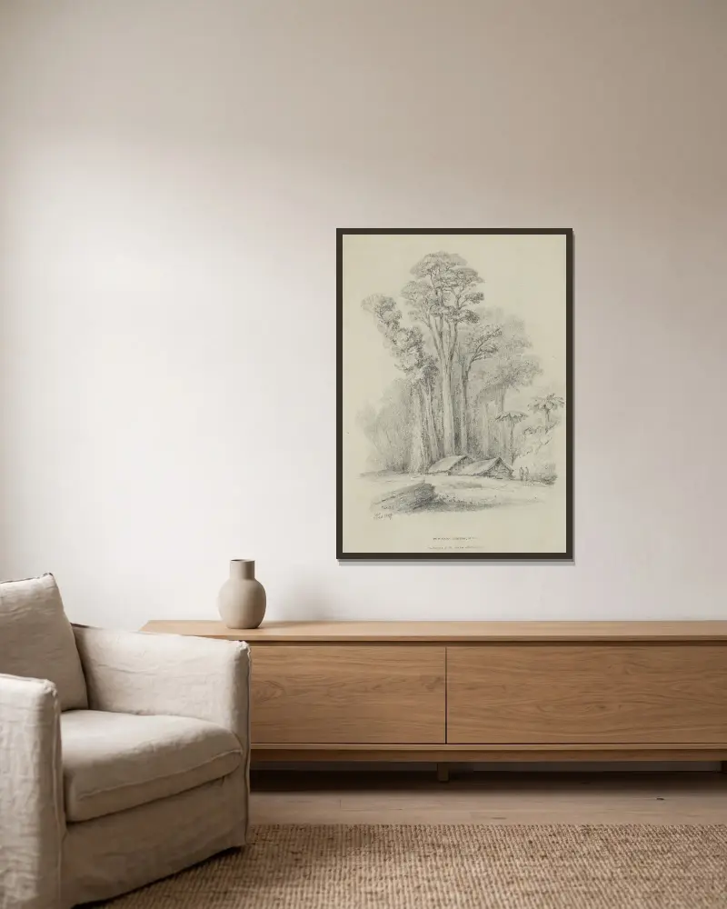 Wirinaki Station von William Swainson gerahmt an einer Wand