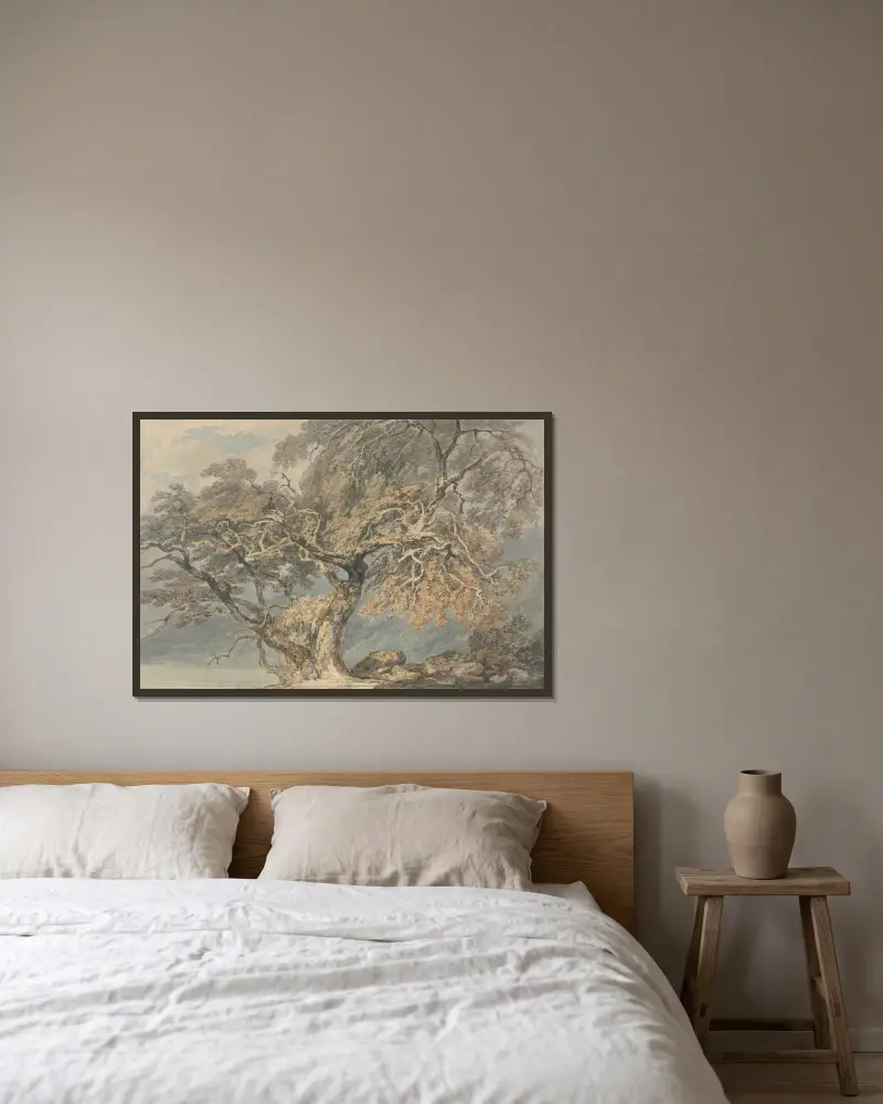 Ein großer Baum von Joseph Mallord William Turner gerahmt an einer Wand