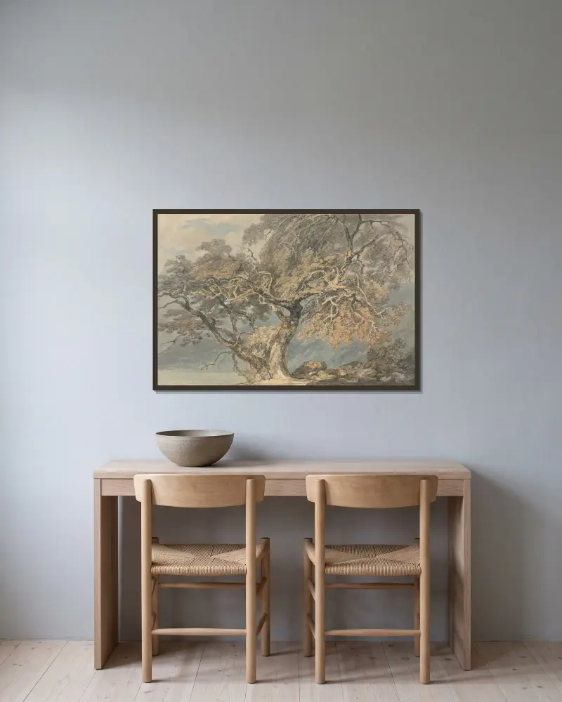 Ein großer Baum von Joseph Mallord William Turner gerahmt an einer Wand