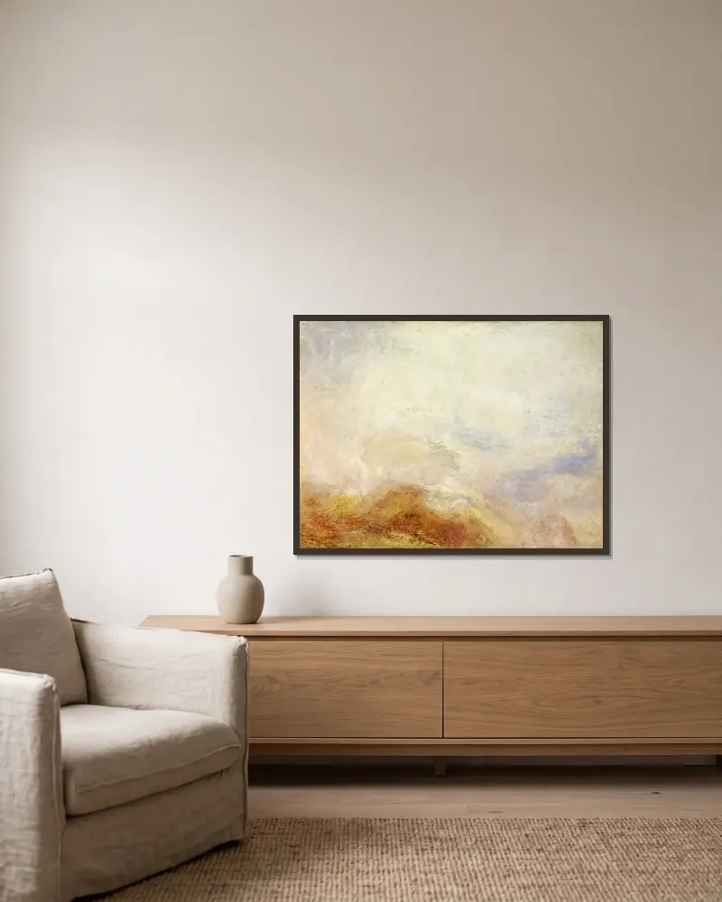 Gebirgslandschaft, Val d’Aosta von Joseph Mallord William Turner gerahmt an einer Wand