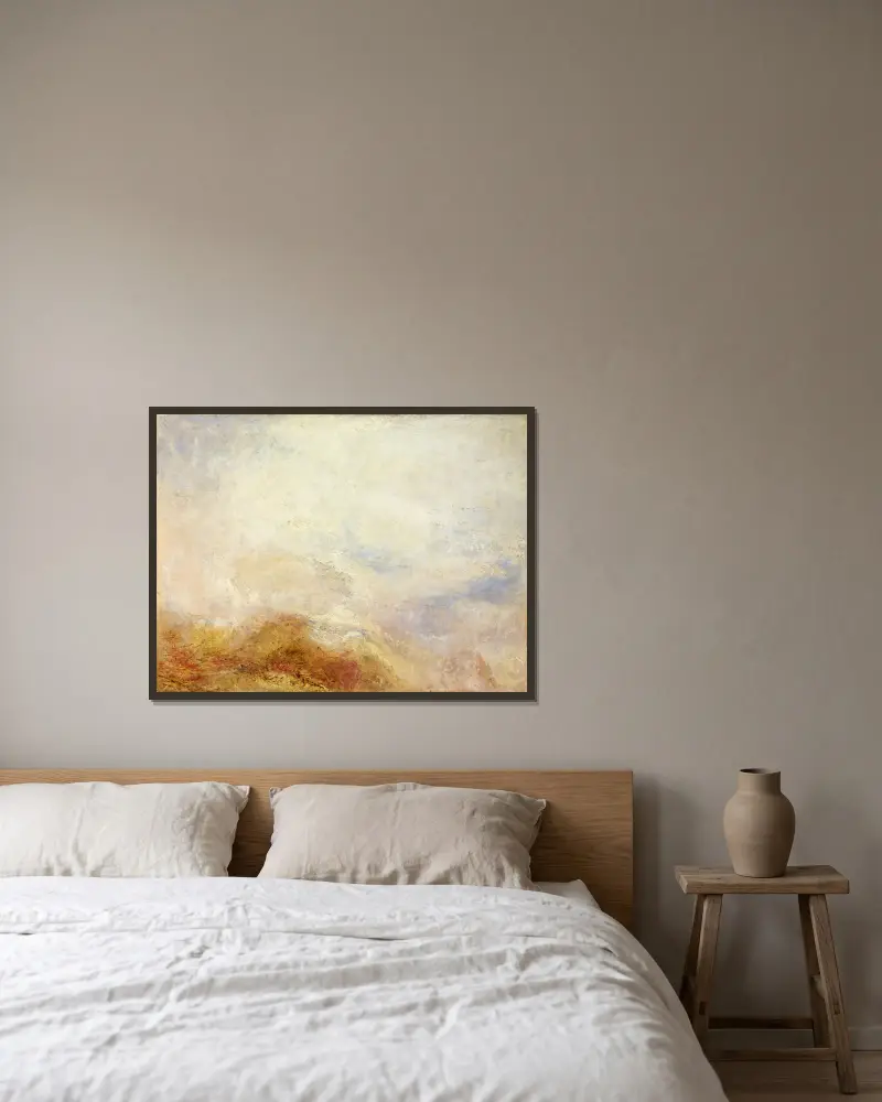 Gebirgslandschaft, Val d’Aosta von Joseph Mallord William Turner gerahmt an einer Wand