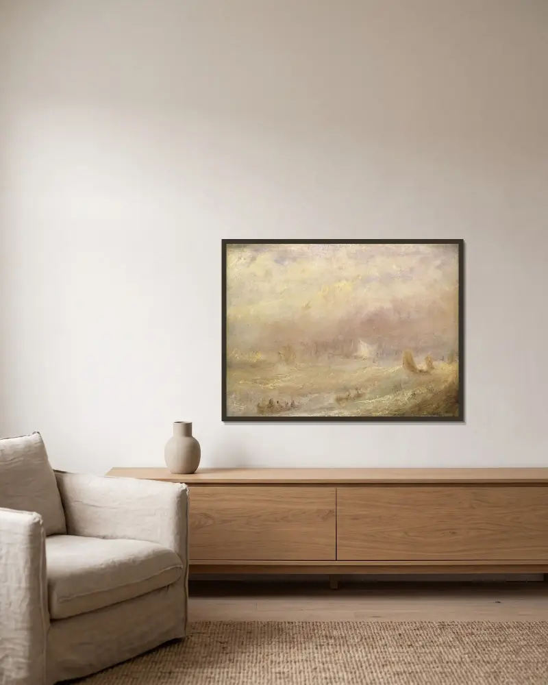 A View of Deal av Joseph Mallord William Turner inramad på en vägg