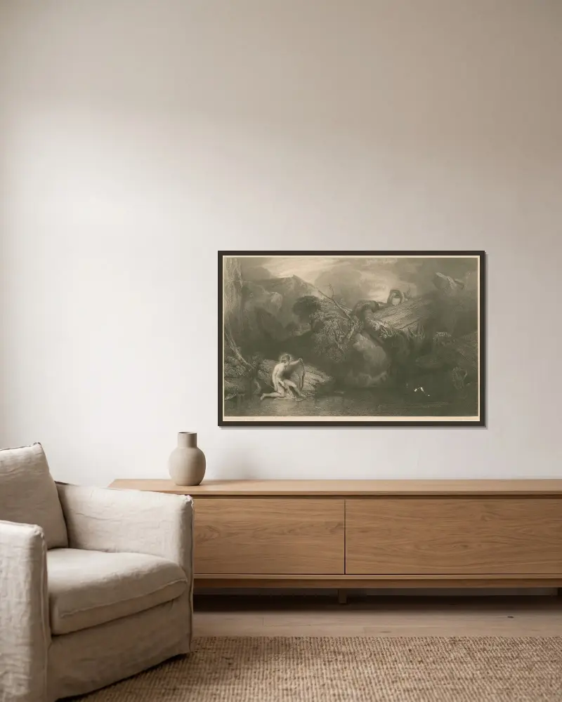 Apollo zabijający Pytona, Joseph Mallord William Turner w ramie na ścianie