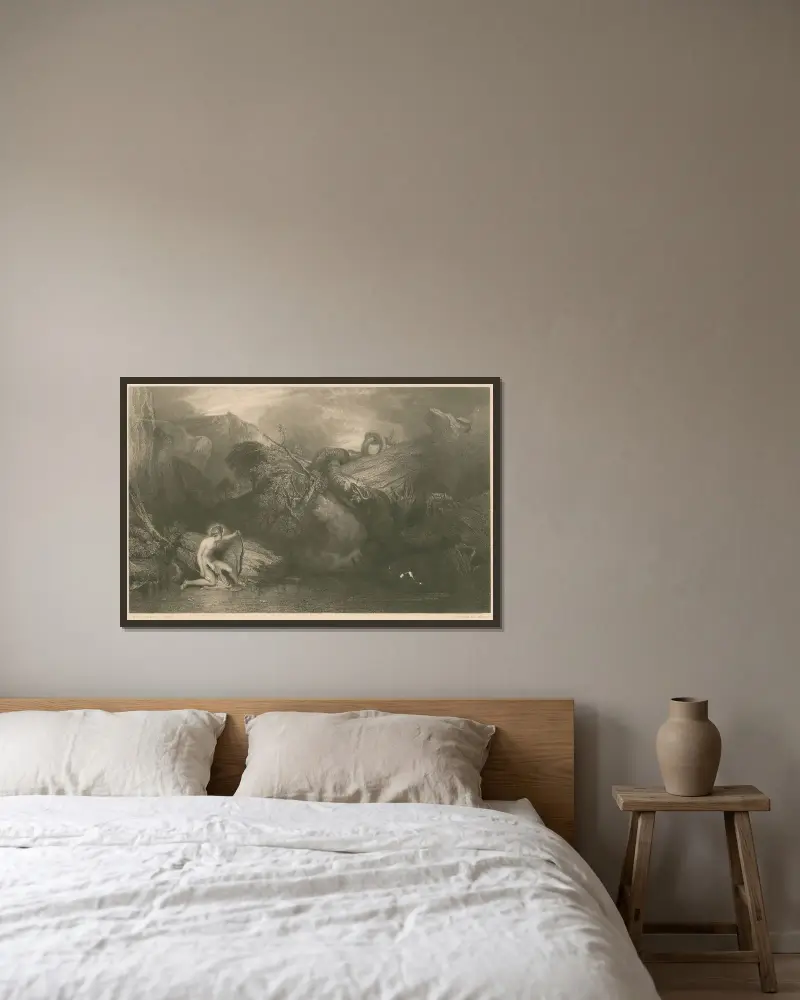 Apollo zabijający Pytona, Joseph Mallord William Turner w ramie na ścianie