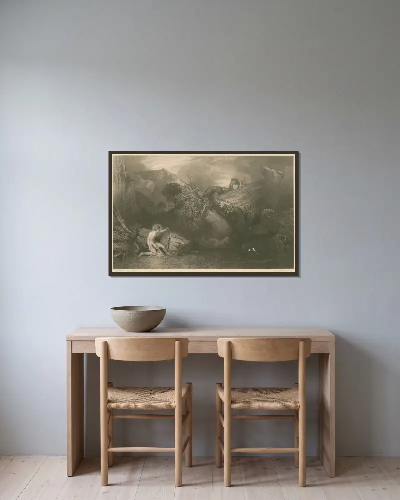 Apollo zabijający Pytona, Joseph Mallord William Turner w ramie na ścianie