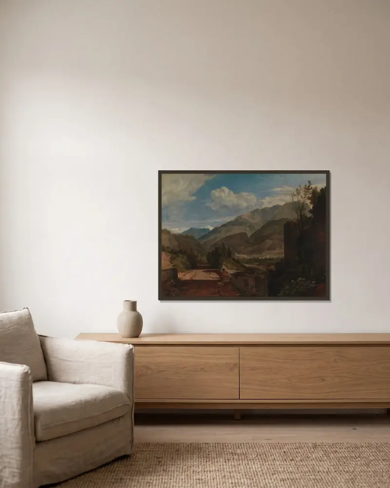 Chateau de St. Michael, Bonneville, Savoy av Joseph Mallord William Turner inramad på en vägg
