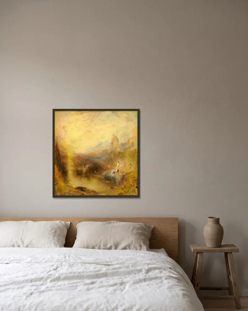 Glaukos und Skylla von Joseph Mallord William Turner gerahmt an einer Wand