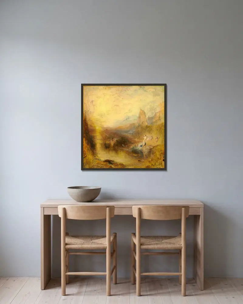 Glaukos und Skylla von Joseph Mallord William Turner gerahmt an einer Wand