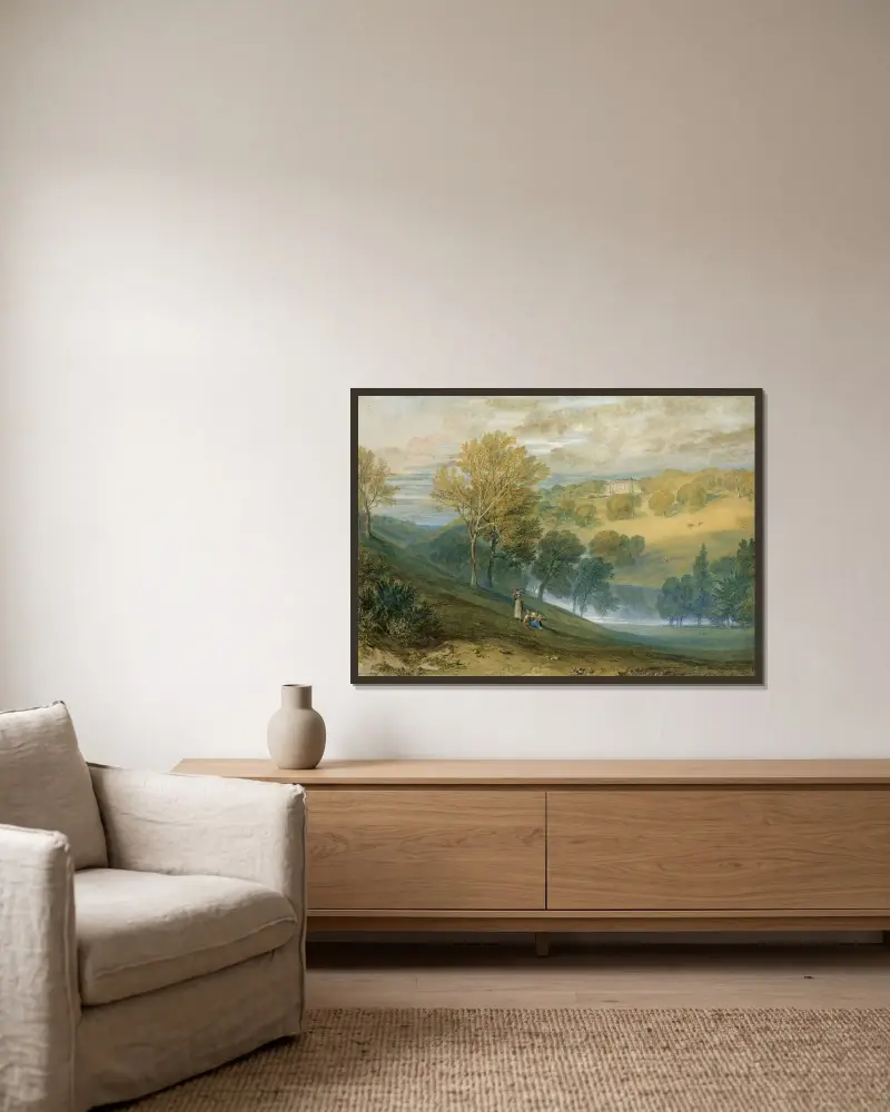Gledhow Hall, Yorkshire, Joseph Mallord William Turner v rámu na stěně