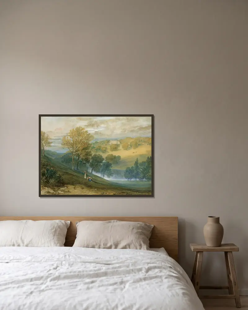 Gledhow Hall, Yorkshire, Joseph Mallord William Turner v rámu na stěně