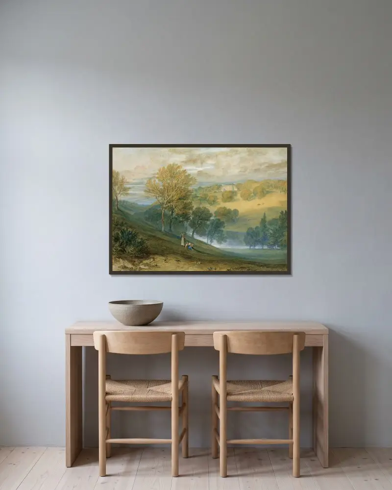 Gledhow Hall, Yorkshire, Joseph Mallord William Turner v rámu na stěně
