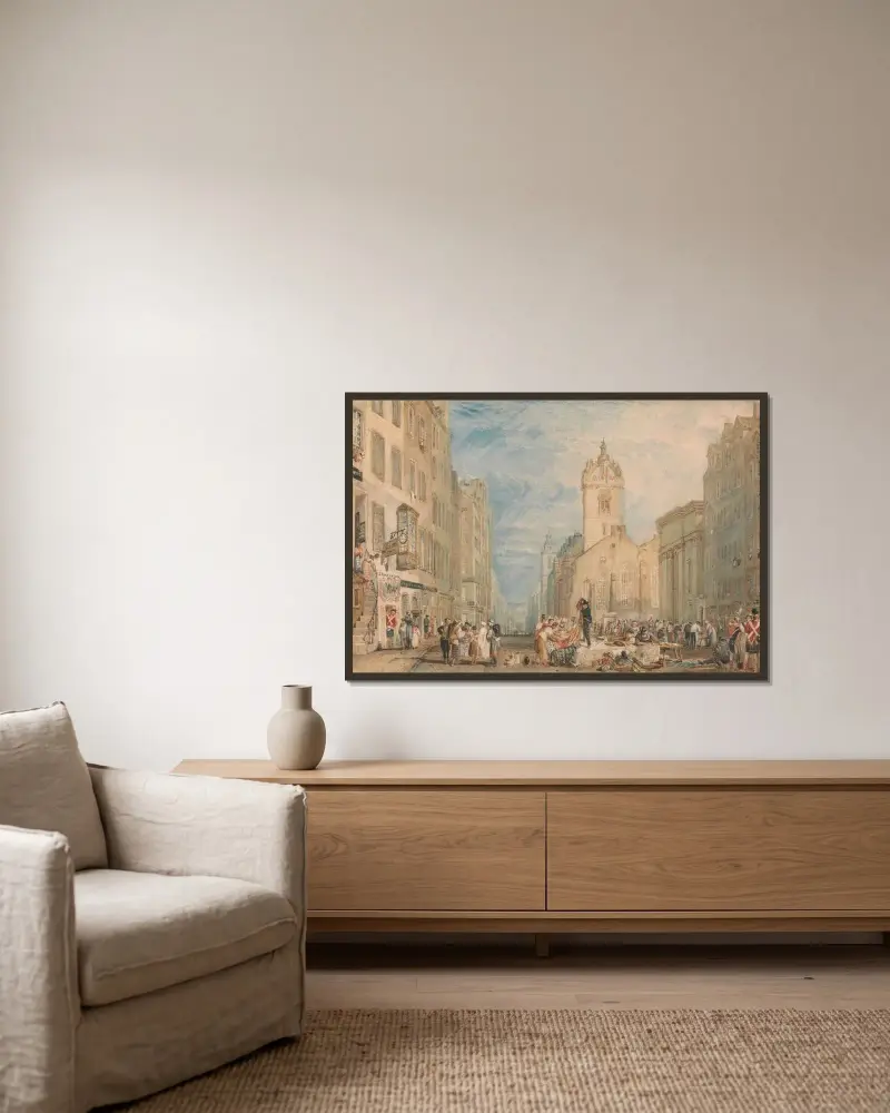 High Street w Edynburgu, Joseph Mallord William Turner w ramie na ścianie