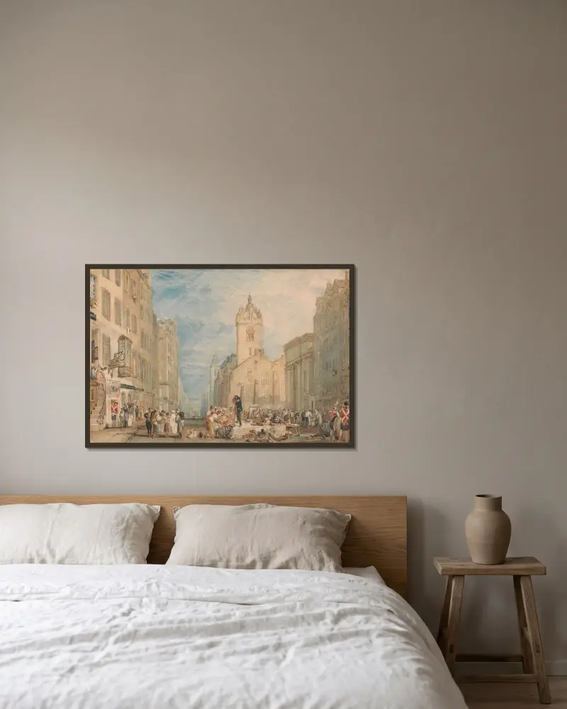 High Street w Edynburgu, Joseph Mallord William Turner w ramie na ścianie
