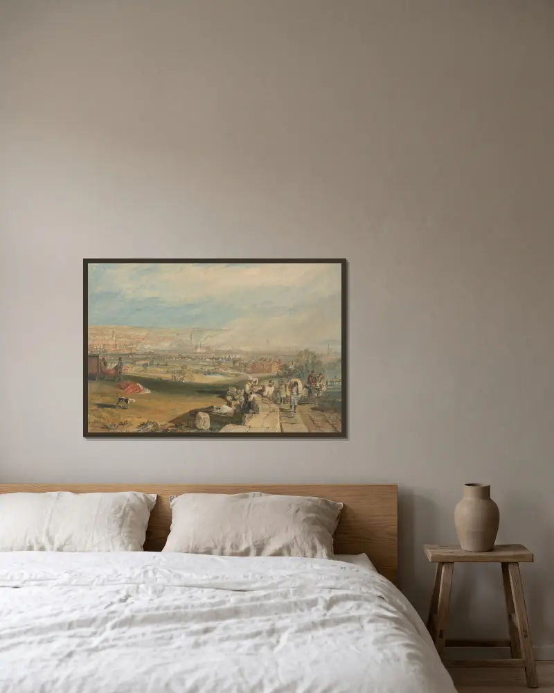 Leeds von Joseph Mallord William Turner gerahmt an einer Wand