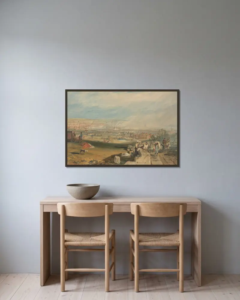 Leeds von Joseph Mallord William Turner gerahmt an einer Wand