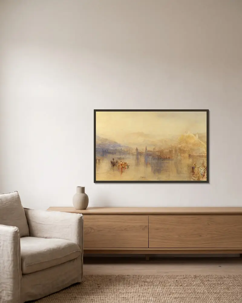 Luzern vom See von Joseph Mallord William Turner gerahmt an einer Wand