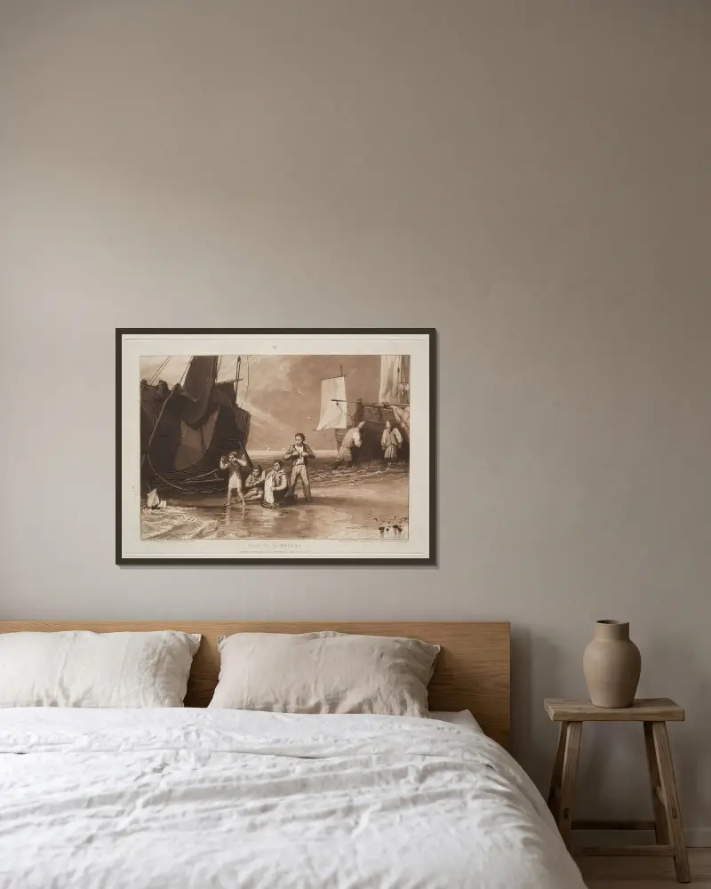 Mořští šplouchající, Joseph Mallord William Turner v rámu na stěně