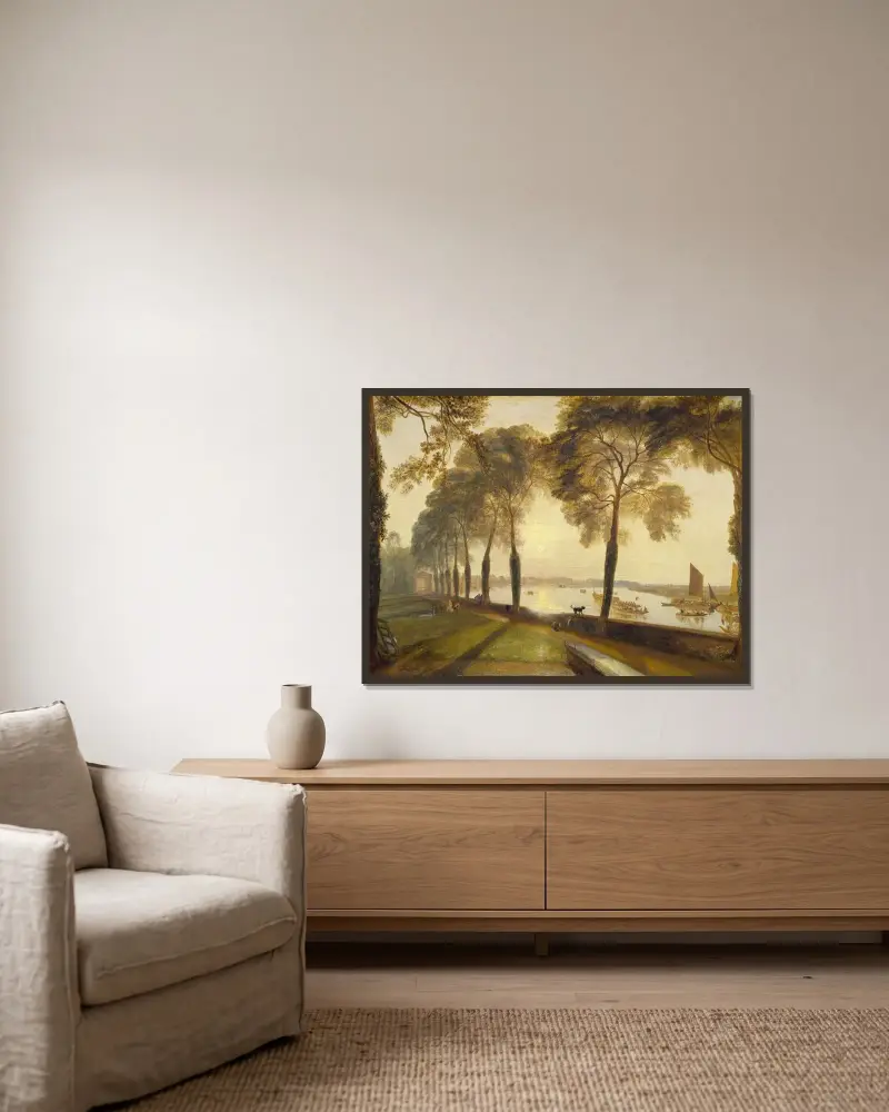 Taras w Mortlake, Joseph Mallord William Turner w ramie na ścianie