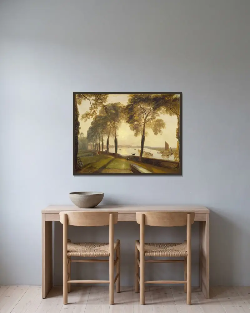Taras w Mortlake, Joseph Mallord William Turner w ramie na ścianie