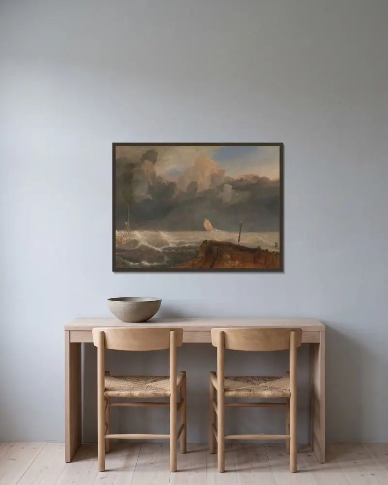 Port Ruysdael von Joseph Mallord William Turner gerahmt an einer Wand