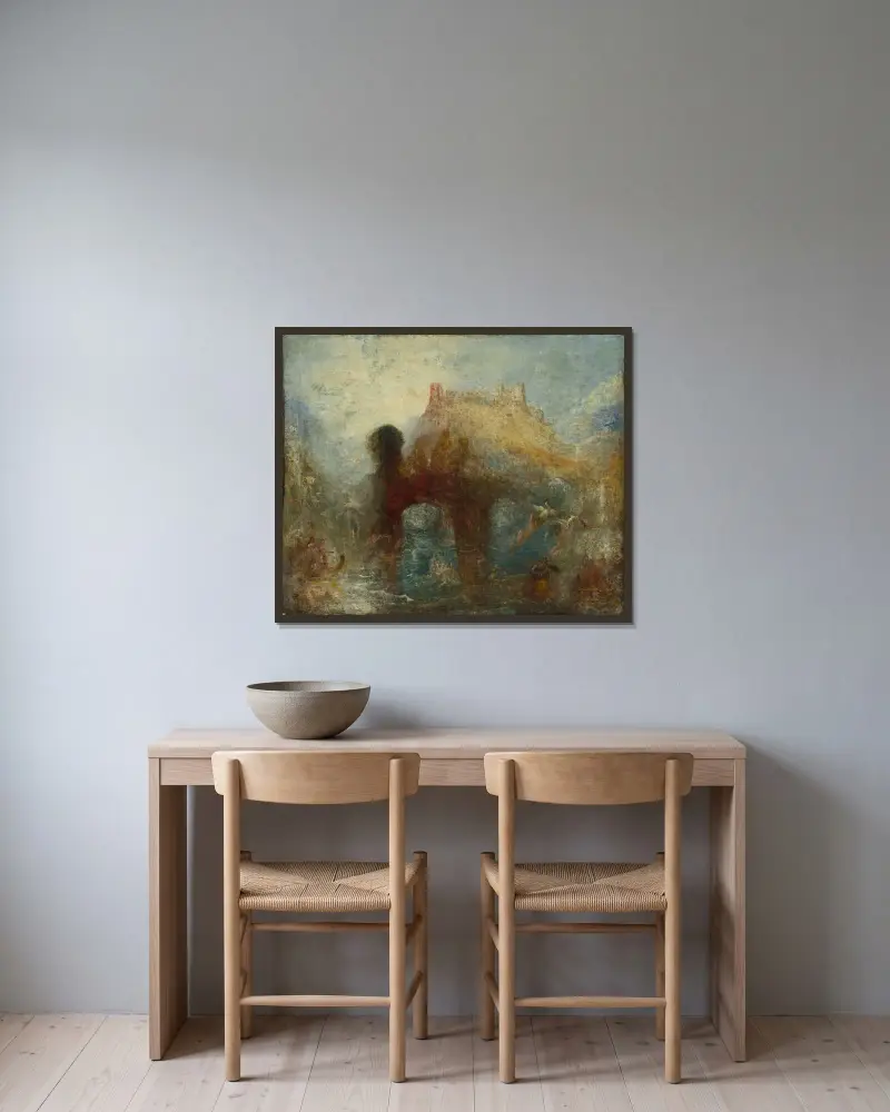 Jeskyně královny Mab, Joseph Mallord William Turner v rámu na stěně