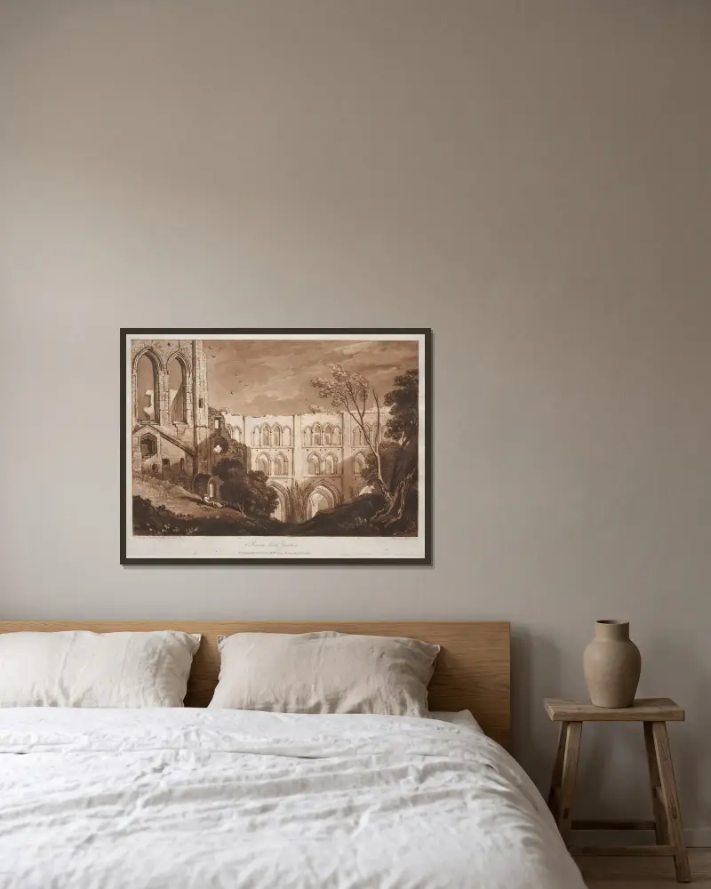 Rivaux Abbey, Yorkshire von Joseph Mallord William Turner gerahmt an einer Wand