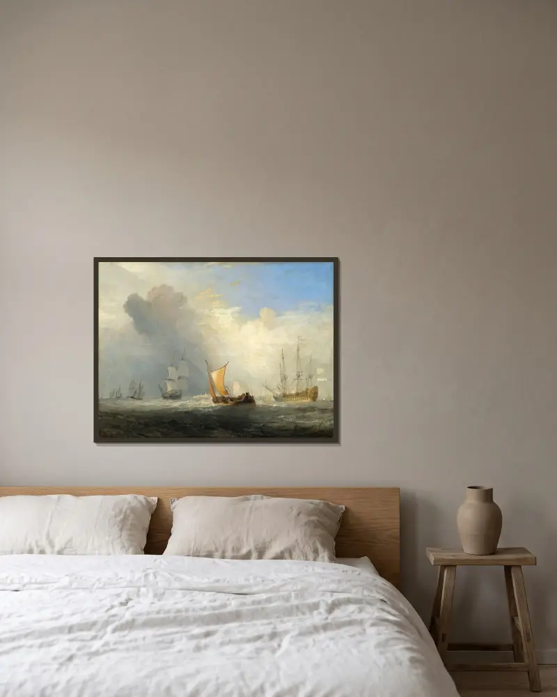 Rotterdam-Fähre von Joseph Mallord William Turner gerahmt an einer Wand