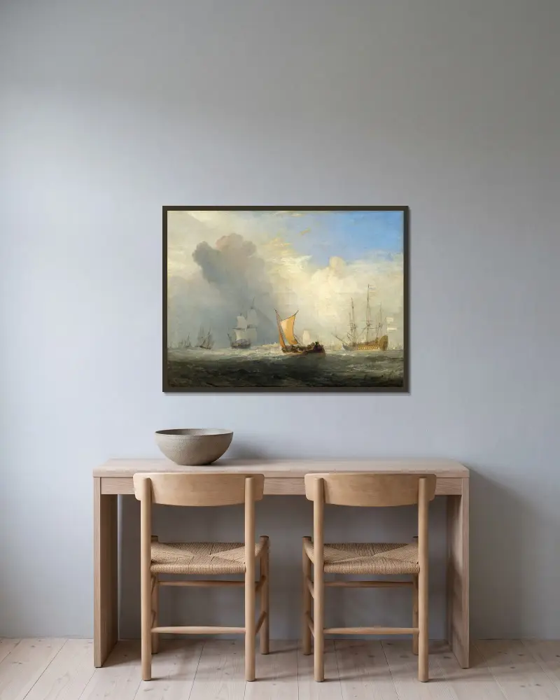 Rotterdam-Fähre von Joseph Mallord William Turner gerahmt an einer Wand