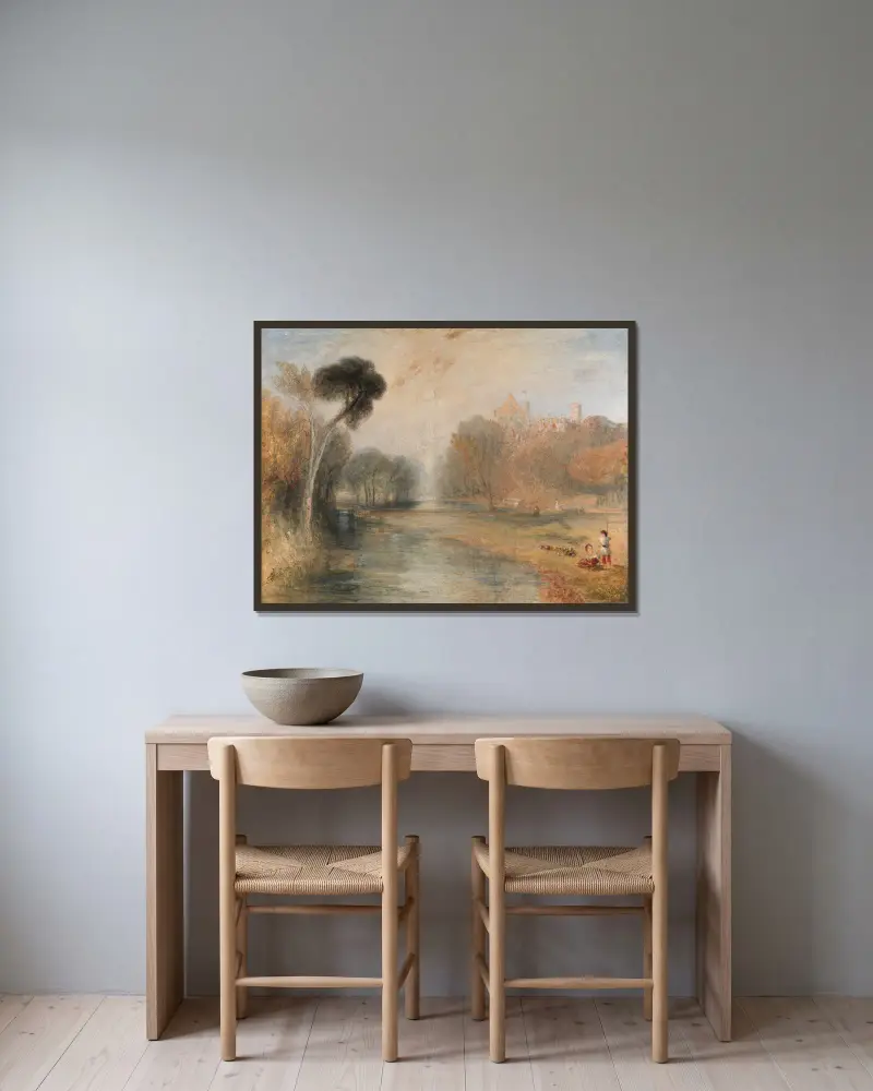 Schloss Rosenau, Coburg av Joseph Mallord William Turner inramad på en vägg