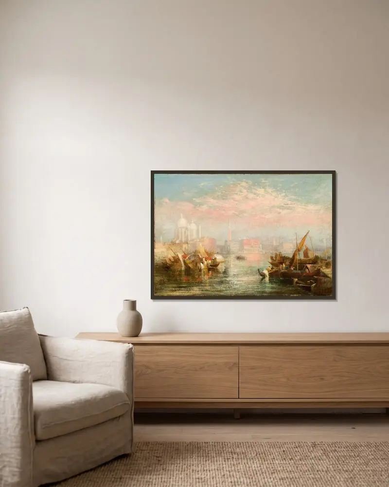 Seestück von Joseph Mallord William Turner gerahmt an einer Wand