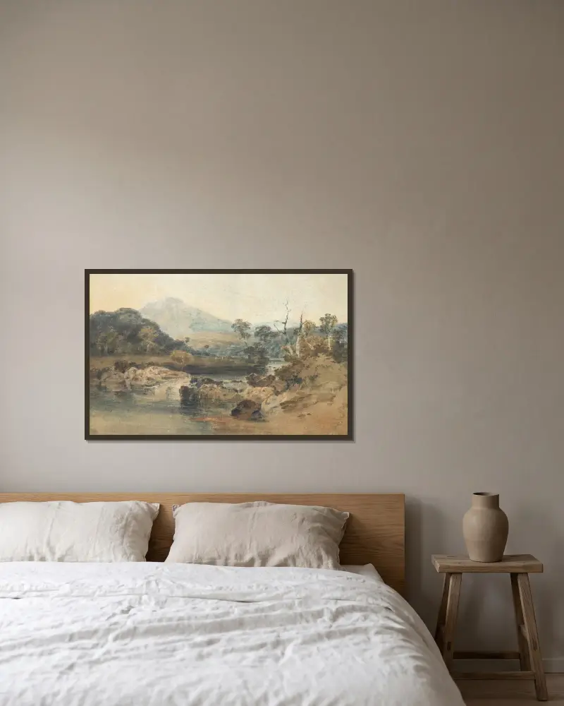 Snowdon z Beddgelertu, Joseph Mallord William Turner v rámu na stěně