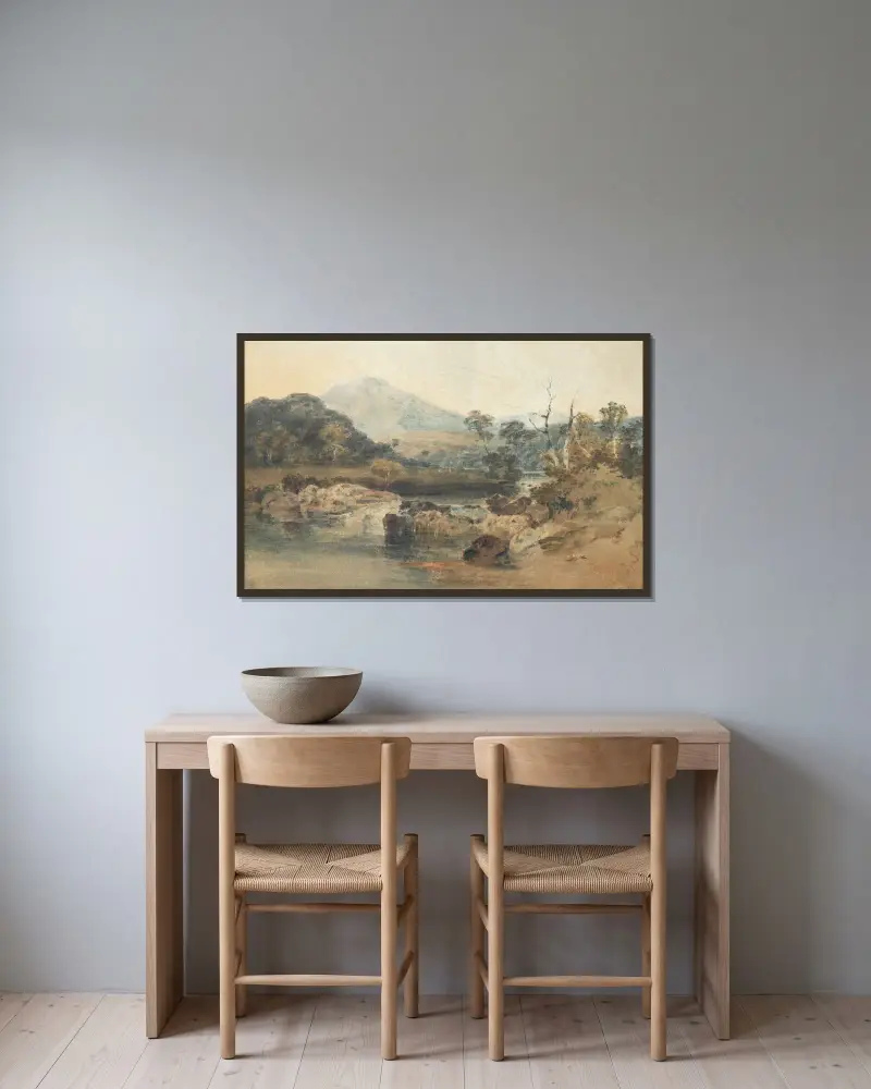 Snowdon z Beddgelertu, Joseph Mallord William Turner v rámu na stěně