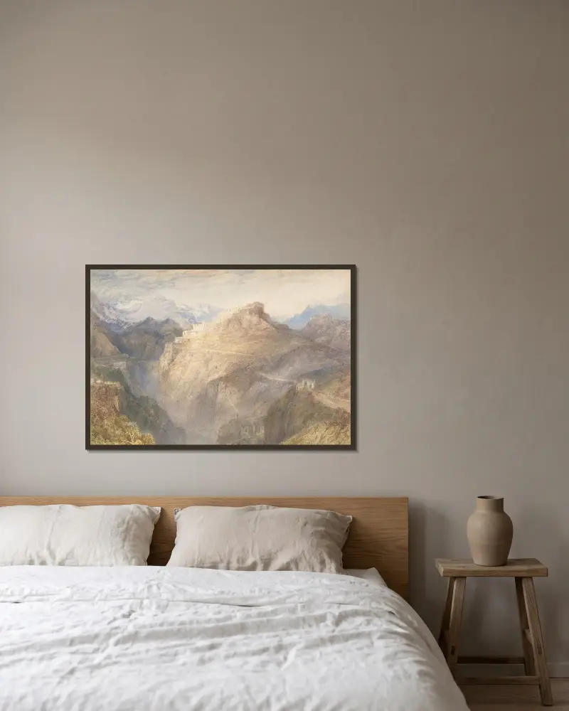 The Fort of L’Esseillon, Val de la Maurienne, France av Joseph Mallord William Turner inramad på en vägg