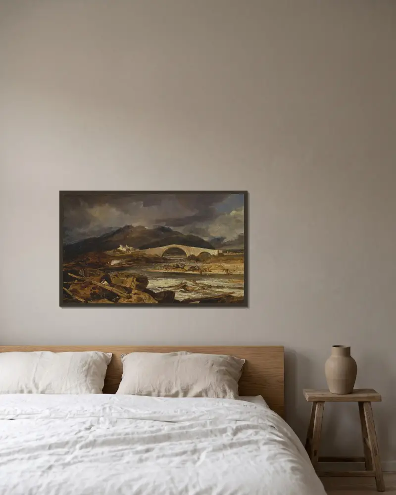 Tummel Bridge, Perthshire von Joseph Mallord William Turner gerahmt an einer Wand
